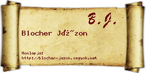 Blocher Jázon névjegykártya